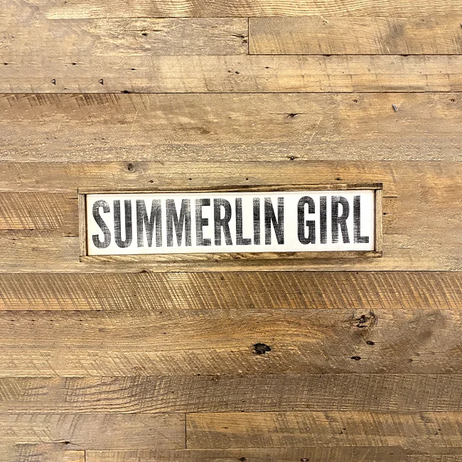 summerlin girl wooden sign